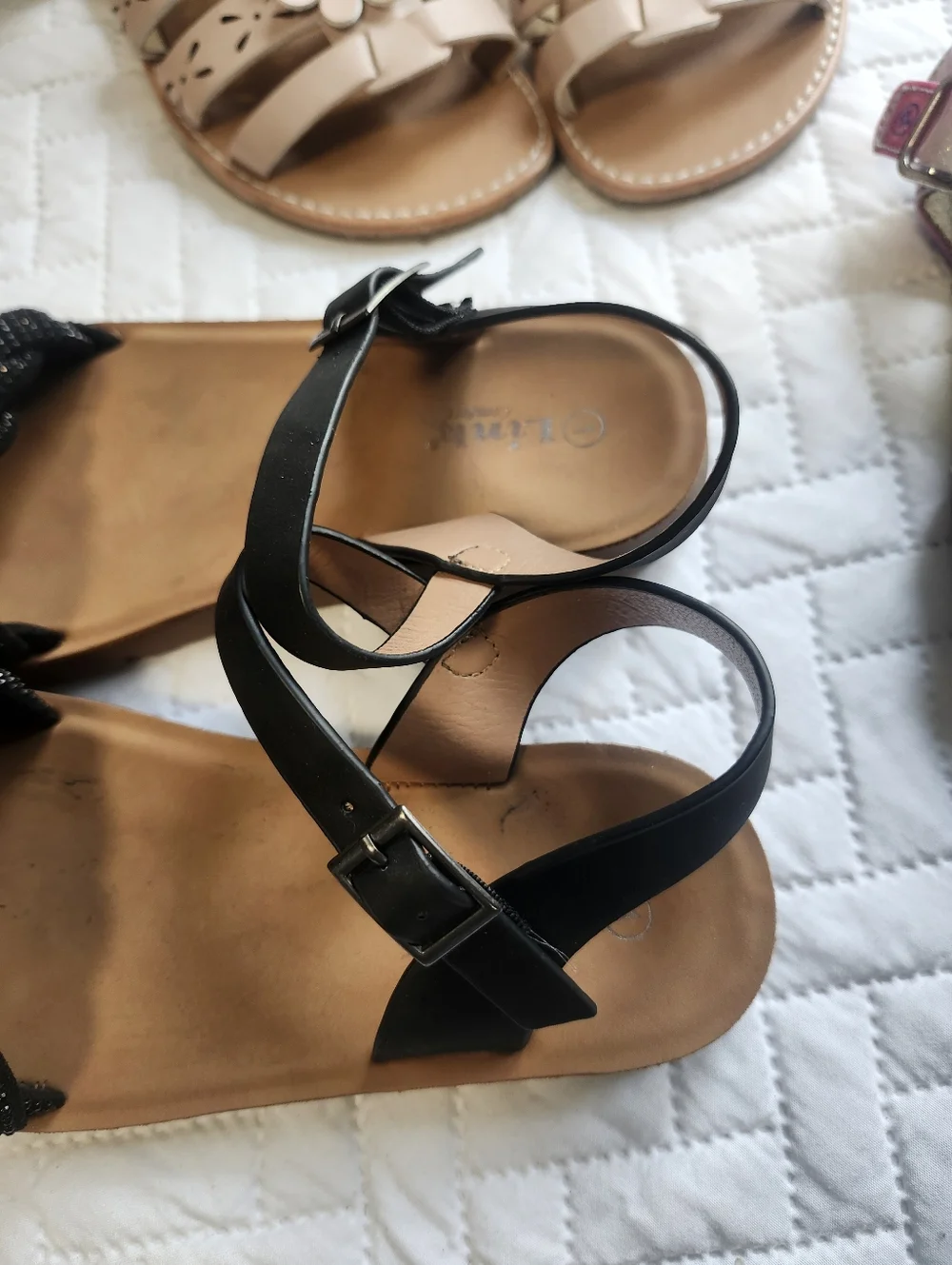 Girls Pink Gradient Double-Strap Sandals - Kids Shoes All Size 1